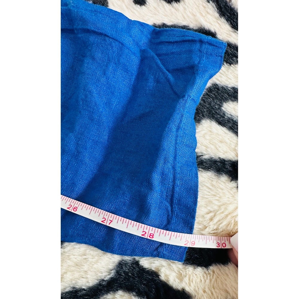 NWT Womens L 100% Linen Oversized Shirt Cobalt Blue Lagenlook Artsy Minimalist - Picture 6 of 14